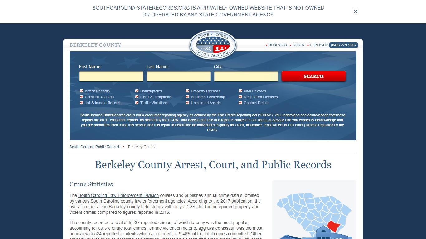 Berkeley County Arrest, Court, and Public Records